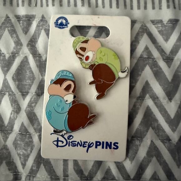 Disney Other - Disney Pins Chip & Dale Characters Sleeping Nap Sleep Bedtime Pin Set Chipmunk